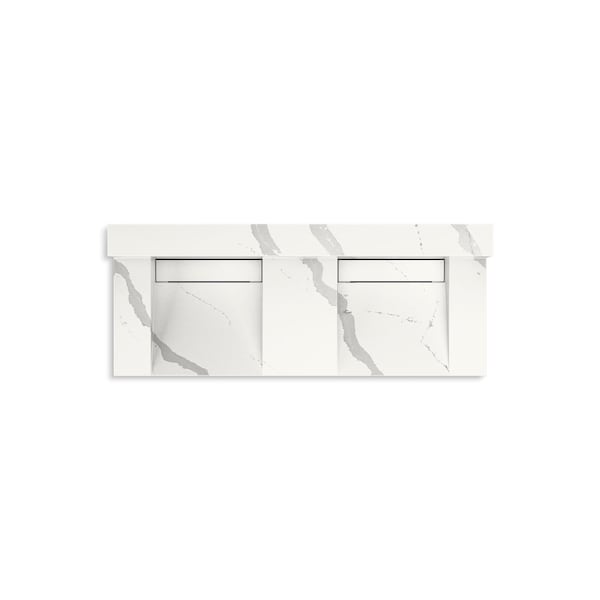 Kohler 60In Wall-Mount Basin Lavatory System With Backsplash In Et Bianco Cal 81025-BSS-KEB - main